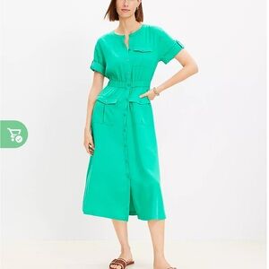 NWOT Loft Kelly green dress size large